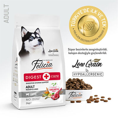 Felicia Hypoallergenic Medium Large Kuzulu Düşük Tahıllı Yetişkin Köpek Maması 3 Kg 