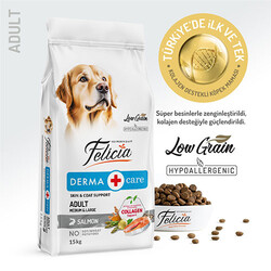 Felicia - Felicia Hypoallergenic Medium Large Somonlu Düşük Tahıllı Yetişkin Köpek Maması 15 Kg 