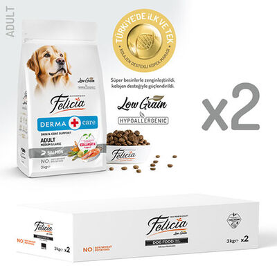 Felicia Hypoallergenic Medium Large Somonlu Düşük Tahıllı Yetişkin Köpek Maması 6 Kg 