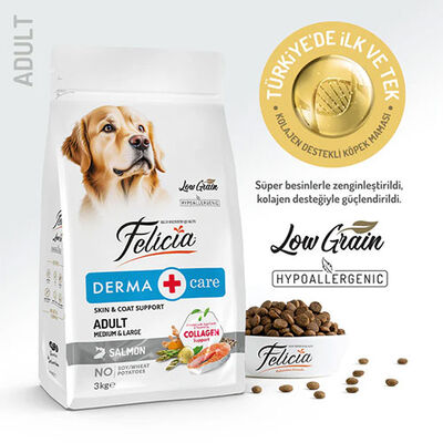 Felicia Hypoallergenic Medium Large Somonlu Düşük Tahıllı Yetişkin Köpek Maması 6 Kg 