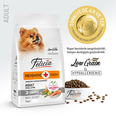 Felicia HypoAllergenic Small Mini Somonlu Küçük Irk Düşük Tahıllı Yetişkin Köpek Maması 3 Kg 