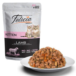 Felicia Pouch Jelly Kuzulu ve Taurinli Tahılsız Yavru Kedi Konservesi 6 Adet 85 Gr - Thumbnail