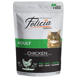 Felicia - Felicia Pouch Jelly Tavuklu ve Taurinli Tahılsız Yetişkin Kedi Konservesi 6 Adet 85 Gr 