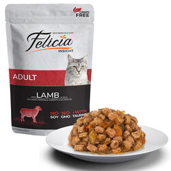 Felicia Jelly Kuzu Etli ve Taurinli Tahılsız Yetişkin Kedi Konservesi 85 Gr - Thumbnail