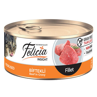 Felicia Tahılsız Sterilised Biftekli Fileto Kısırlaştırılmış Kedi Konservesi
