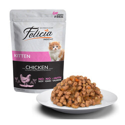 Felicia Pouch Jelly Tavuklu ve Taurinli Tahılsız Yavru Kedi Konservesi 85 Gr - Thumbnail