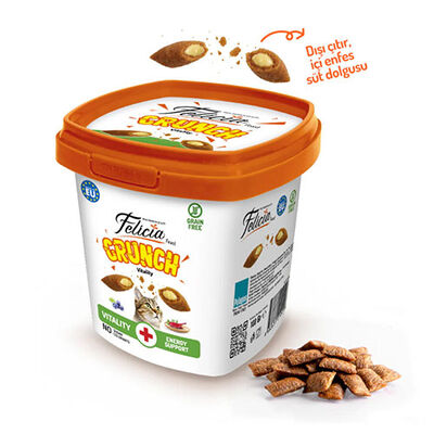 Felicia Vitality Crunch Sığır Etli Yaban Mersinli ve Sütlü Kedi Ödül Maması 100 Gr 