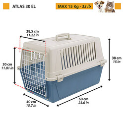 Ferplast Atlas 30 Kedi ve Küçük Irk Köpek Taşıma Kabı 40x60x38 Cm Mavi - Thumbnail