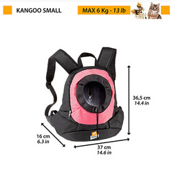 Ferplast Kangoo Küçük Irk Köpek Sırt Çantası 41x20x43 Cm Pembe - Thumbnail