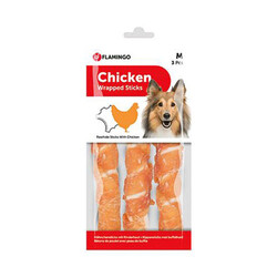 Flamingo - Flamingo Chicken Wrap Et Sargılı Köpek Ödül Çubuk 3'lü 17 Cm