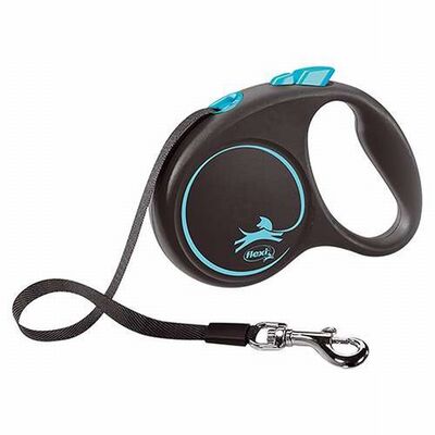 Flexi Black Design Otomatik Şerit Köpek Gezdirme Tasması Medum 5 Mt Mavi 