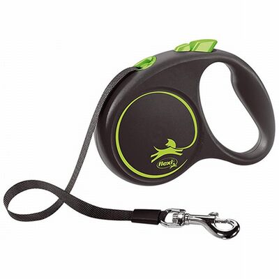 Flexi Black Design Otomatik Şerit Köpek Gezdirme Tasması Small 5 Mt Yeşil 