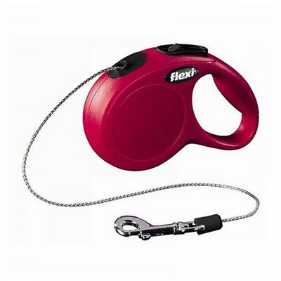 Flexi New Classic Otomatik İp Köpek Gezdirme Tasması Medium 5 Mt Kırmızı 