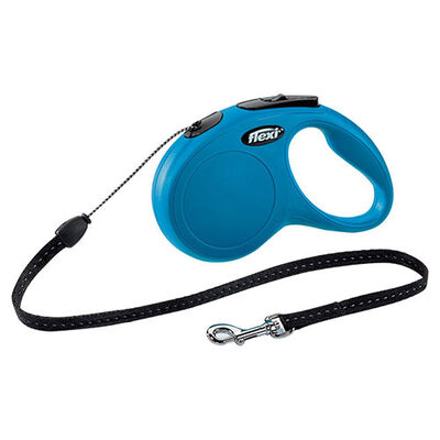 Flexi New Classic Otomatik İp Köpek Gezdirme Tasması Small 5 Mt Mavi 