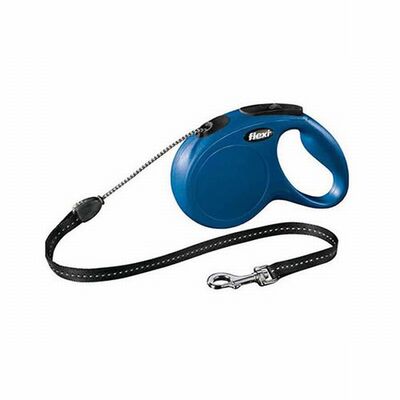 Flexi New Classic Otomatik İp Köpek Gezdirme Tasması Medium 5 Mt Mavi 