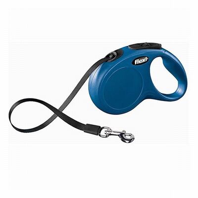 Flexi New Classic Otomatik Şerit Köpek Gezdirme Tasması XSmall 3 Mt Mavi 