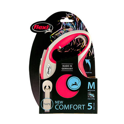 Flexi New Comfort Otomatik Şerit Köpek Gezdirme Tasması Medium 5 Mt Kırmızı 