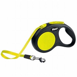 Flexi - Flexi New Neon Otomatik Şerit Köpek Gezdirme Tasması Medium 5 Mt Sarı 