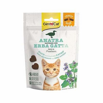 GimCat Crunchy Snacks Duck Catnip Ördekli ve Catnipli Tahılsız Kedi Ödülü 50 Gr 