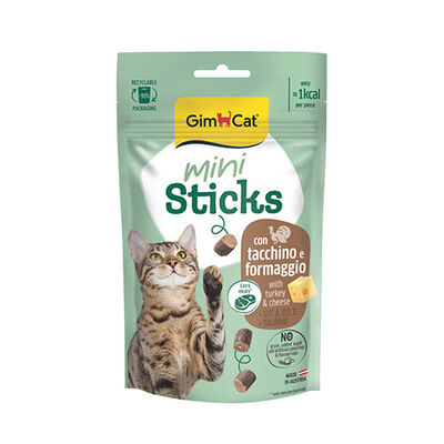 GimCat Mini Sticks Hindili ve Peynirli Kedi Ödül Maması 50 Gr 