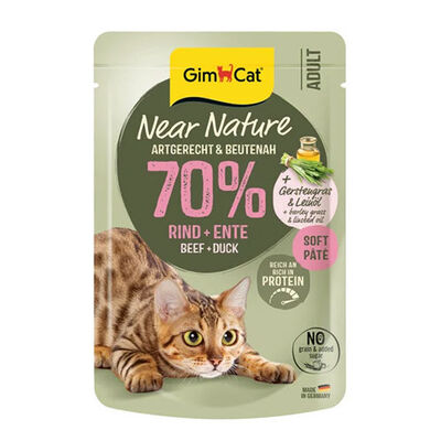 GimCat Near Nature Ezme Sığır Etli ve Ördekli Pouch Yetişkin Kedi Konservesi 85 Gr 