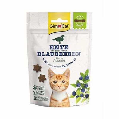 GimCat Soft Snacks Duck Blueberry Ördekli ve Yaban Mersinli Tahılsız Kedi Ödülü 60 Gr 