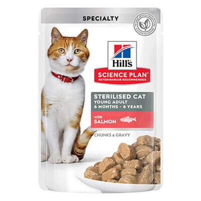 Hill’s SCIENCE PLAN Sterilised Somonlu Gravy Pouch Kısırlaştırılmış Kedi Konservesi 85 Gr
