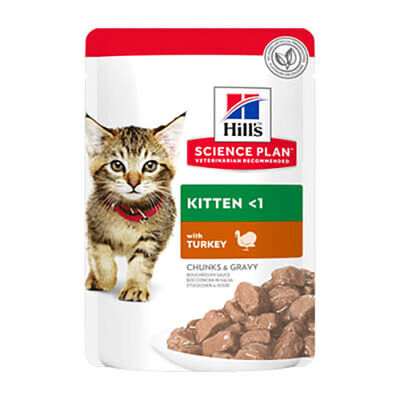 Hill’s SCIENCE PLAN Chunks Gravy Pouch Kitten Hindili Yavru Kedi Konservesi 85 Gr