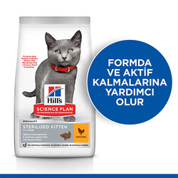 Hill’s SCIENCE PLAN Sterilised Kitten Tavuklu Kısırlaştırılmış Yavru Kedi Maması 3 Kg - Thumbnail