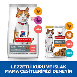 Hill’s SCIENCE PLAN Sterilised Somon Balıklı Kısırlaştırılmış Kedi Maması 10 Kg - Thumbnail