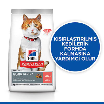 Hill’s SCIENCE PLAN Sterilised Somon Balıklı Kısırlaştırılmış Kedi Maması 3 Kg 