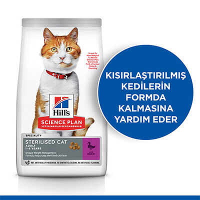 Hill’s SCIENCE PLAN Sterilised Ördekli Kısırlaştırılmış Kedi Maması 3 Kg 