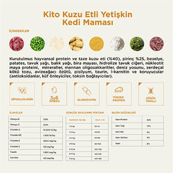 Kito Doğal Besi Kuzu Etli Yetişkin Kedi Maması 2 Kg - Thumbnail