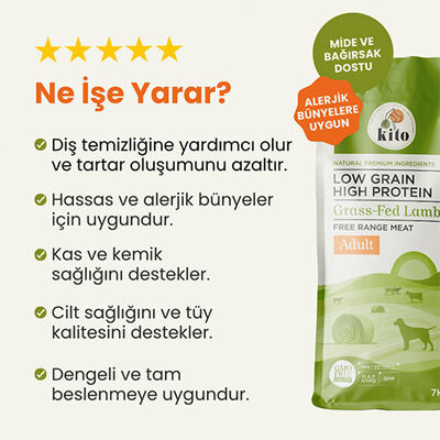 Kito Doğal Besi Kuzu Etli Yetişkin Köpek Maması 7 Kg 