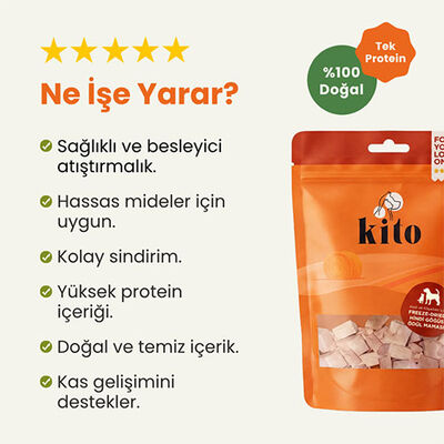 Kito Dondurularak Kurutulmuş Hindi Göğüs Köpek Ödülü 30 Gr 