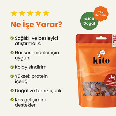Kito Dondurularak Kurutulmuş Somonlu Köpek Ödülü 30 Gr 