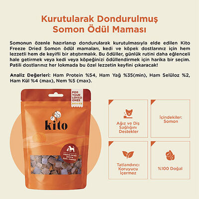 Kito Dondurularak Kurutulmuş Somonlu Köpek Ödülü 30 Gr 