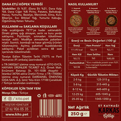 Kito Fresh Dana Etli Hipoalerjenik Taze Köpek Yemeği 250 Gr - Thumbnail