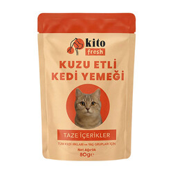 Kito - Kito Fresh Kuzu Etli Hipoalerjenik Taze Kedi Yemeği 80 Gr 