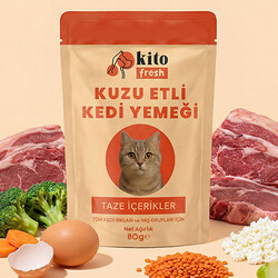 Kito Fresh Kuzu Etli Hipoalerjenik Taze Kedi Yemeği 80 Gr - Thumbnail