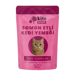 Kito - Kito Fresh Somonlu Hipoalerjenik Taze Kedi Yemeği 80 Gr 