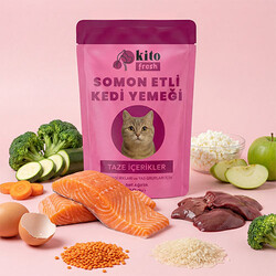 Kito Fresh Somonlu Hipoalerjenik Taze Kedi Yemeği 80 Gr - Thumbnail