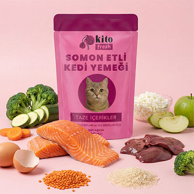 Kito Fresh Somonlu Hipoalerjenik Taze Kedi Yemeği 80 Gr 