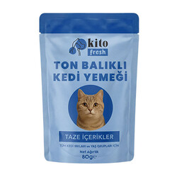 Kito - Kito Fresh Ton Balıklı Hipoalerjenik Taze Kedi Yemeği 80 Gr 