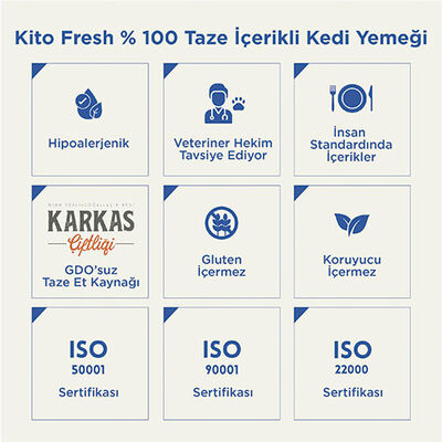 Kito Fresh Ton Balıklı Hipoalerjenik Taze Kedi Yemeği 80 Gr 