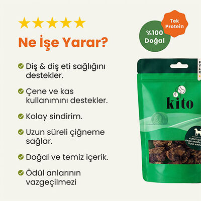 Kito Kurutulmuş Dana Akciğer Küp Şeklinde Köpek Ödülü 100 Gr 