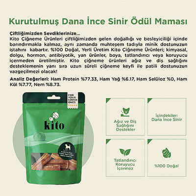 Kito Kurutulmuş Dana İnce Sinir Köpek Ödülü 100 Gr 