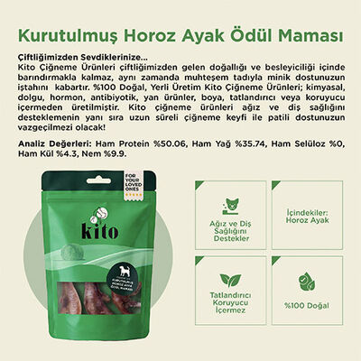 Kito Kurutulmuş Horoz Ayak Köpek Ödülü 100 Gr 