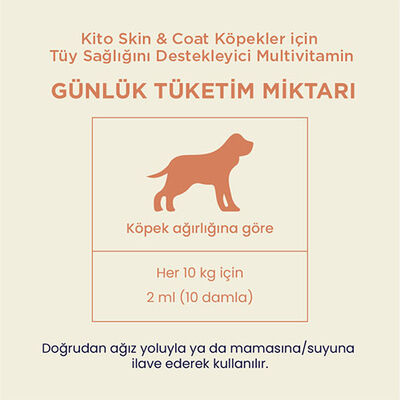 Kito Skin Coat Tüy Sağlığını Destekleyici Köpek Multivitamini 50 ml 