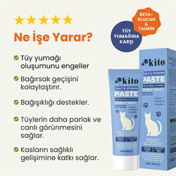 Kito Tüy Yumağı Önleyici ve Sindirim Sistemi Destekleyici Kısır ve Yetişkin Kedi Malt Macunu 100 Gr - Thumbnail